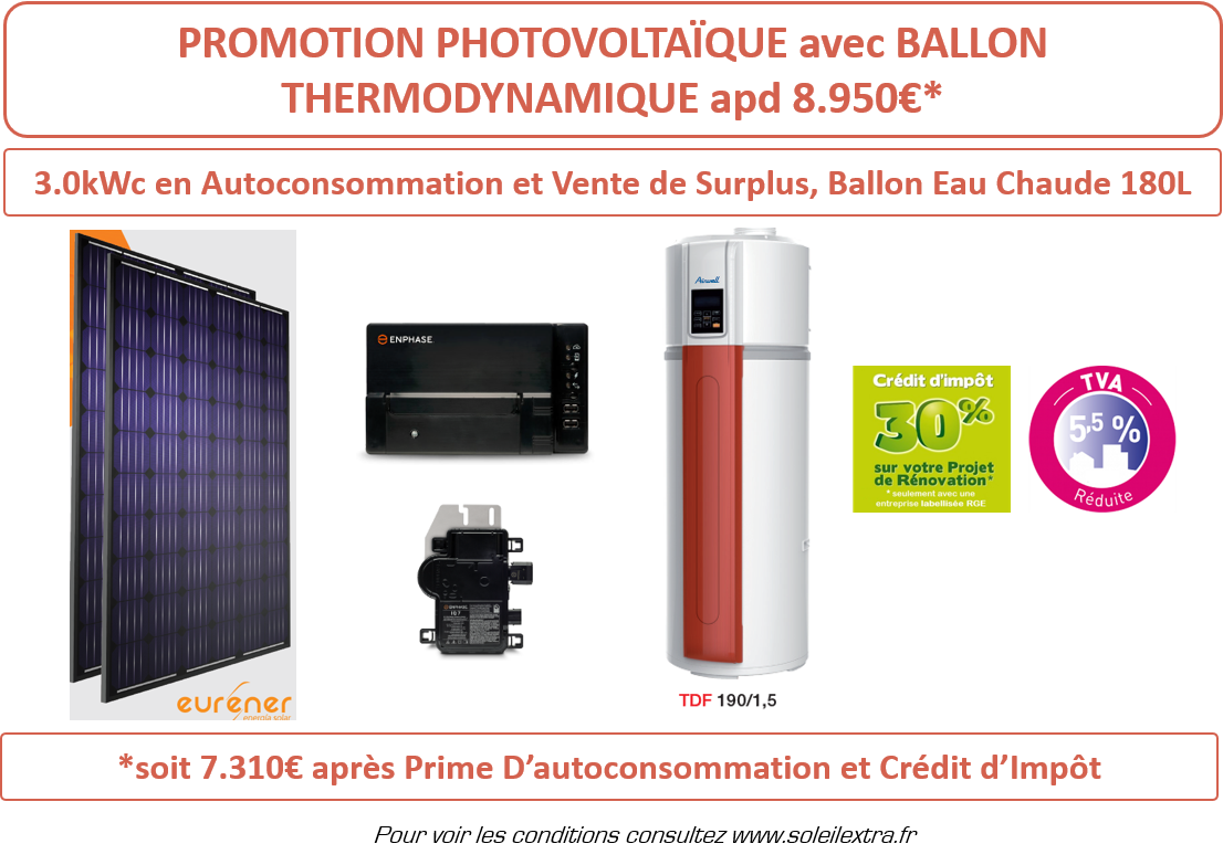 PROMOTION SEP-OCT 19 Photovoltaïque et Ballon Thermodynamiqe